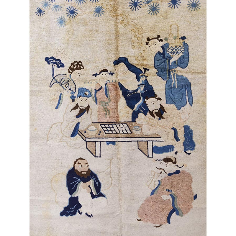Antique Peking Hallway Runner Wool Beige Rug