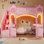 Lit mezzanine double pleine grandeur avec bureau, escalier de rangement, tablettes et lumière DEL, rose / rose clair