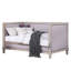 Lit de jour Charlton en lin beige et chêne vieilli (simple)-136753356