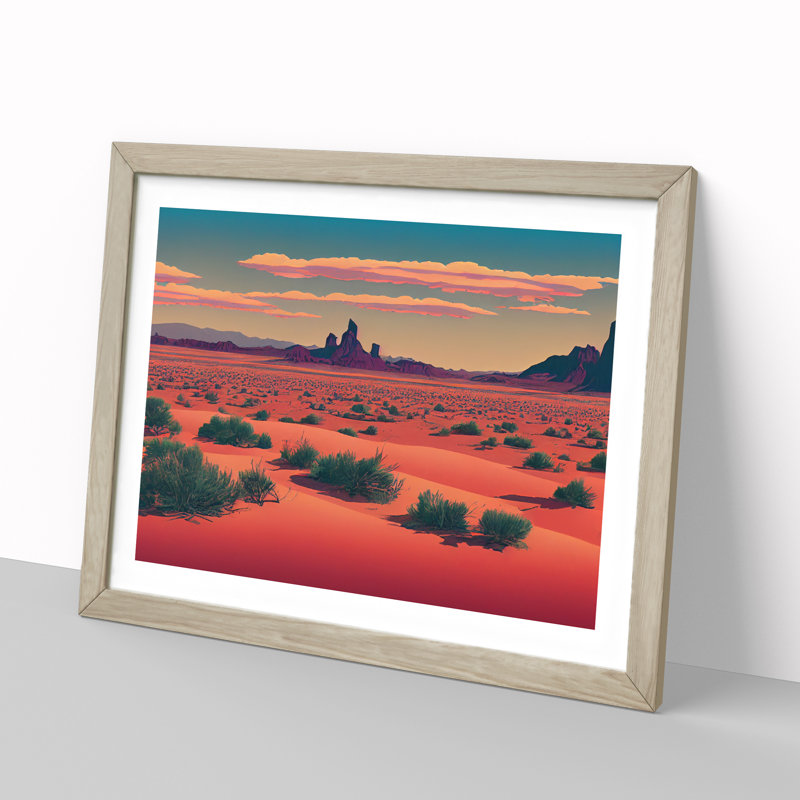 Traditional Desert - Single Picture Frame Print, 25cm H x 34cm W x 2cm D, Oak Framed