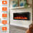Ultra-Thin Recessed and Wall Mounted Electric Fireplace - HD 3D Flame with Remote, 750/1500W-67941664