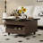 Lift Top Coffee Table With Lockable Casters Base, Storage Drawer And Hidden Storage Compartment
