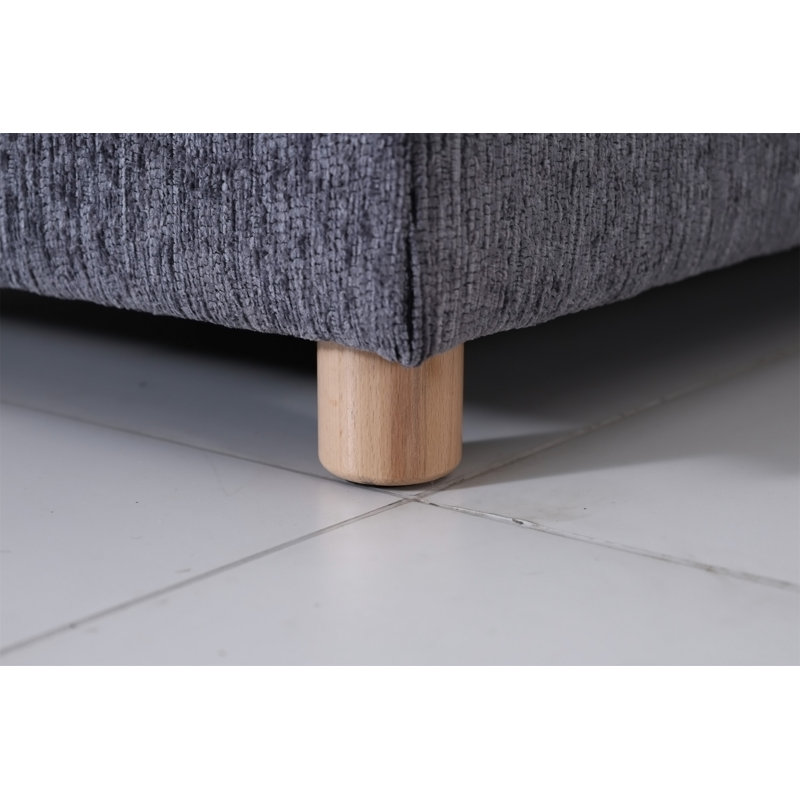 Canapé modulaire modulaire, Polyester gris, H 33,85 po x l 132,28 po x P 66,14 po