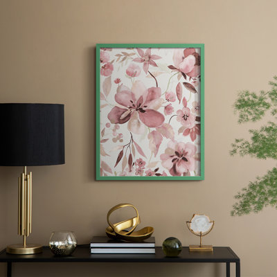 «Shimmering Blush I», reproduction encadrée - bois massif
