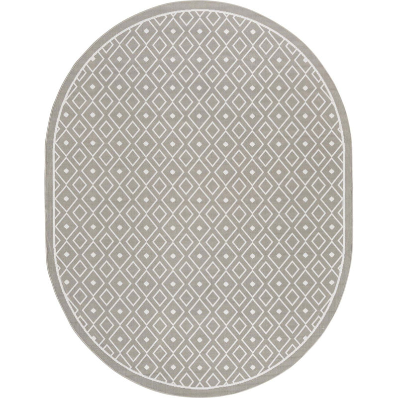 Geometric Indoor / Outdoor Rug, Oval 7'10" x 10'