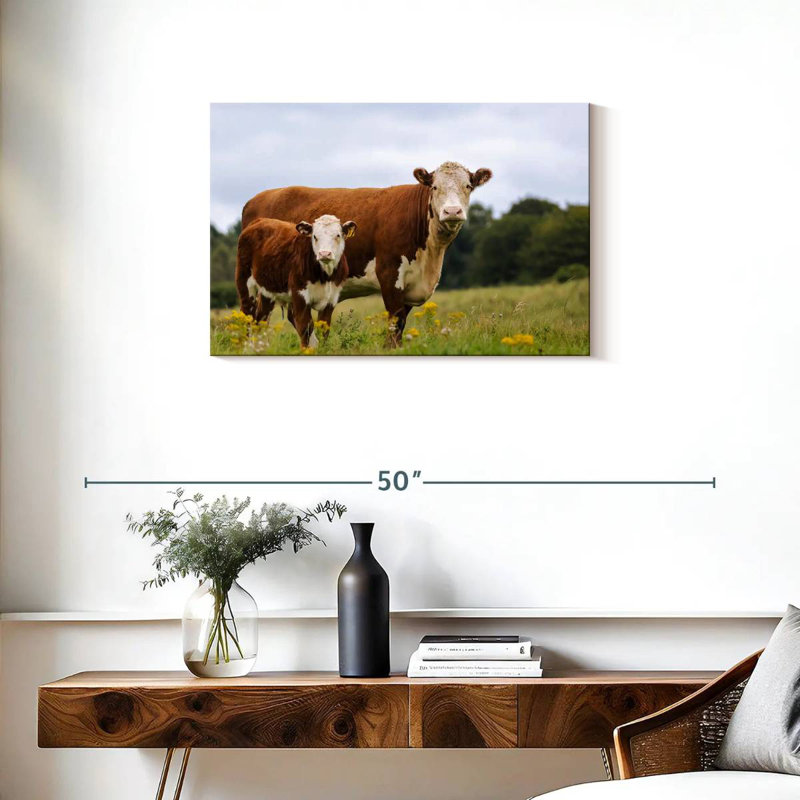 Veau et vache Brampt, H 20 po x l 30 po
