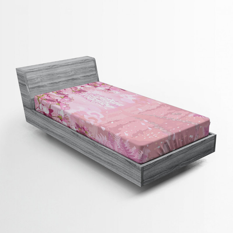 Microfiber Floral Fitted Sheet, Twin Fitted Sheet