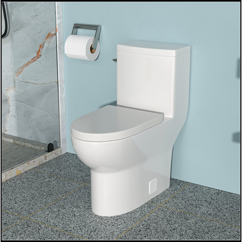 Toilette une pièce en céramique moderne à simple chasse avec siège cloisonné