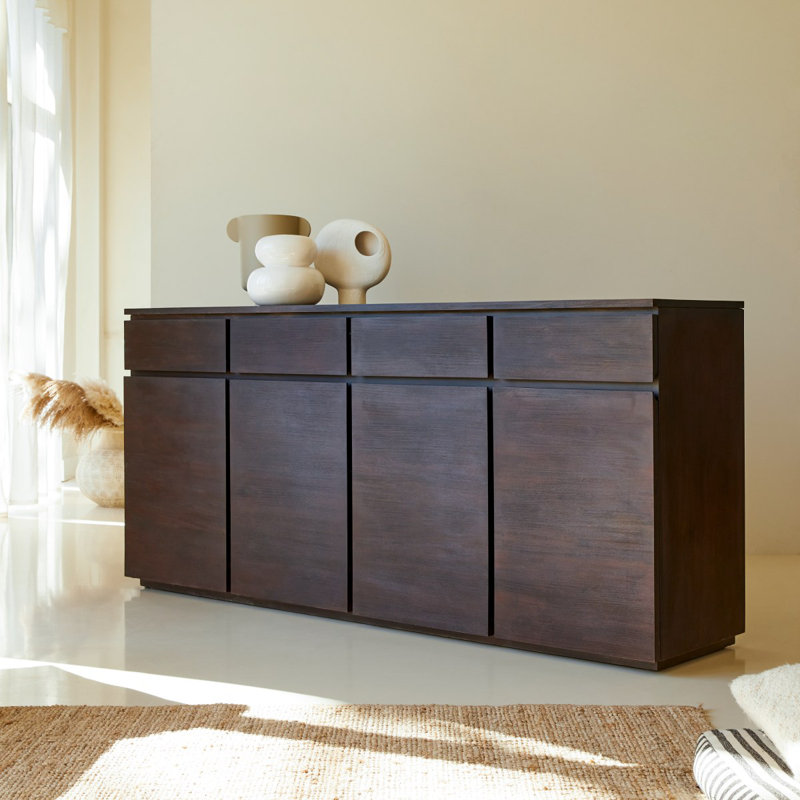 Eva 78.74'' W Solid Wood Sideboard