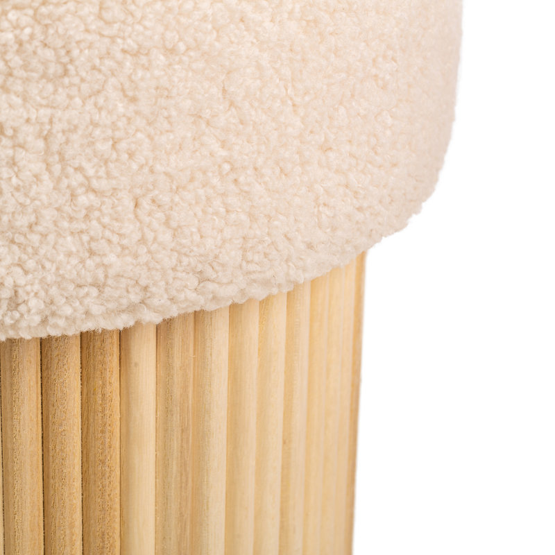Brumbaugh Pouf, White Boucle
