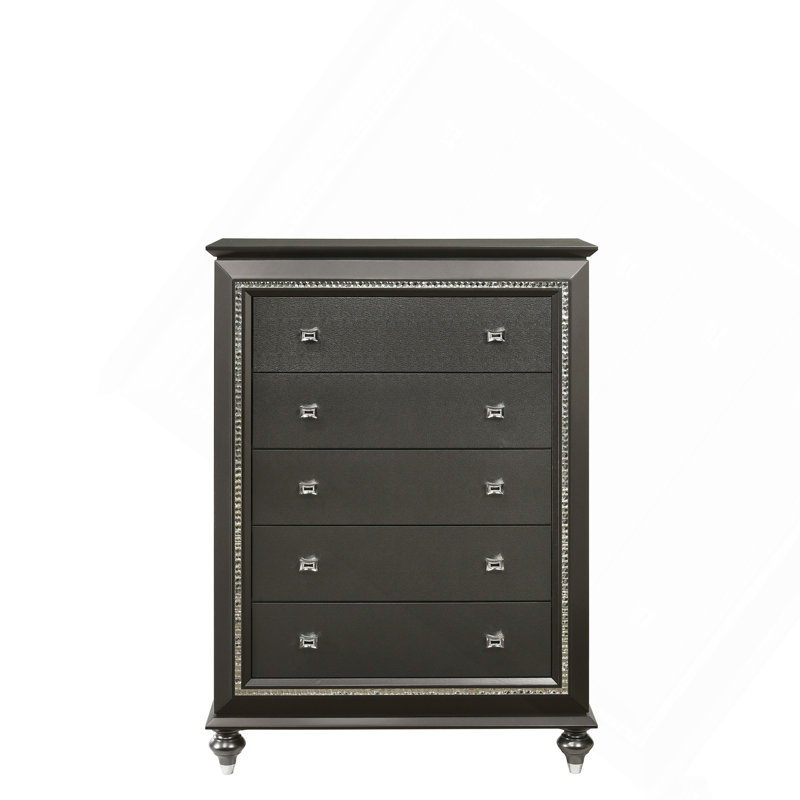 Commode à finition grise métallique Kaitlyn