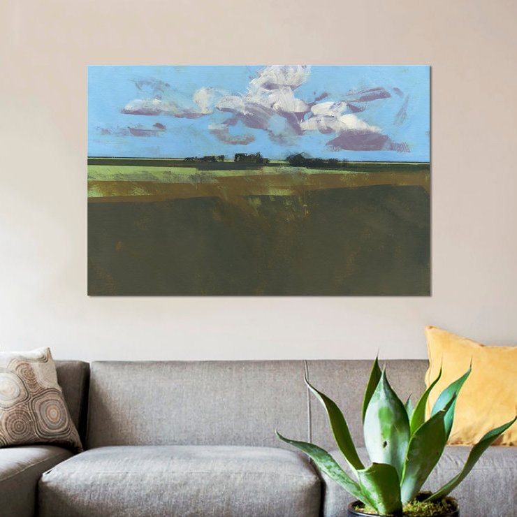 «Early Decembre Fields», reproduction sur toile, H 8 po x l 12 po x P 0,75 po, Pas de tapis, Toile tendue
