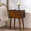 Table de chevet moderne à 2 tiroirs, table d'appoint compacte avec rangement à glissière facile pour une utilisation au chevet ou dans le salon-134044599