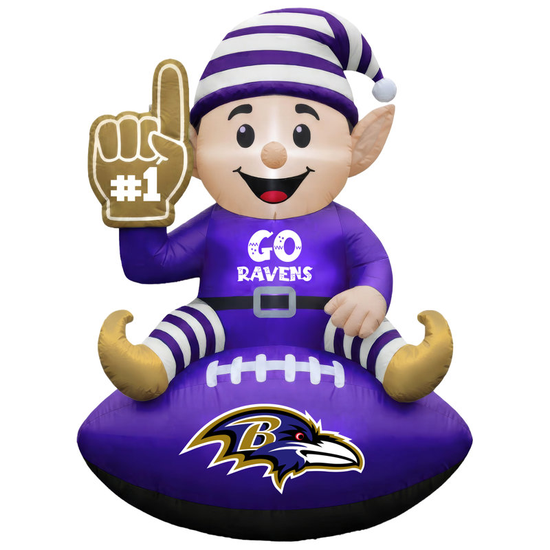 Elfe gonflable de football américain des Ravens de Baltimore (NFL) | 1,20 m, Baltimore Ravens