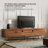Ahijah 70.87 Inch Modern Walnut TV Stand for 75 Inch TV Slatted Media Console Entertainment Center with 4 Doors and Metal Legs-153065380