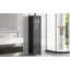 Armoire de salle de bain haute, armoire de rangement autoportante avec tiroir et portes, panneau de fibres à densité moyenne, porte en acrylique, tablette réglable, noir-123984597