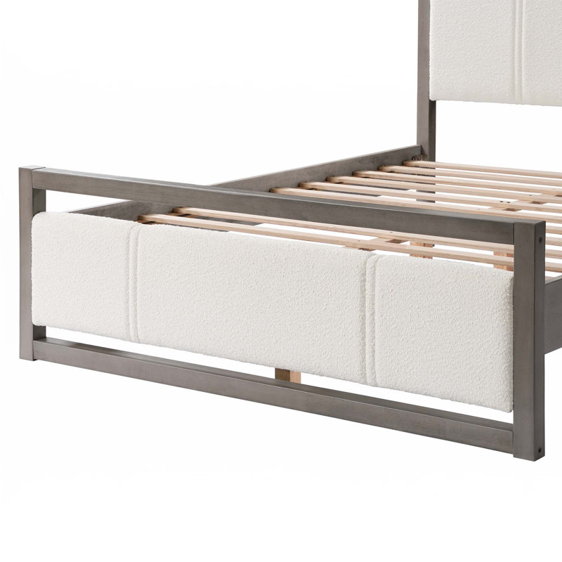 Lit plateforme en tissu Boucle, Grand