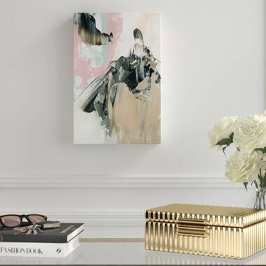 Pink Fashion Heals with Glam Books and Rose Details Canvas Wall Art by Amanda Greenwood Rosdorf Park Frame Color: Black Framed, Size: 31 H x 25 W x