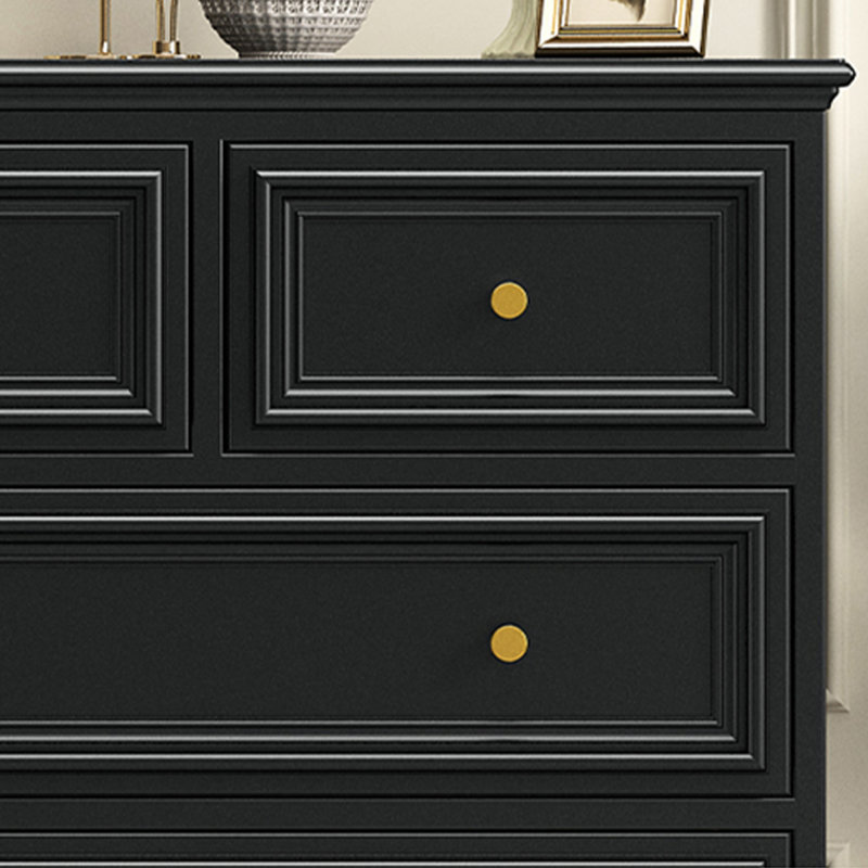 Armoire d'appoint en bois manufacturé noir massif