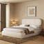 Lit plateforme en tissu de laine d'agneau, cadre de lit rembourré chaud pour la chambre à coucher-439277942-439277941