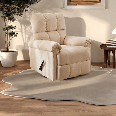 Ergonomic Chenille Recliner with Carbon steel base