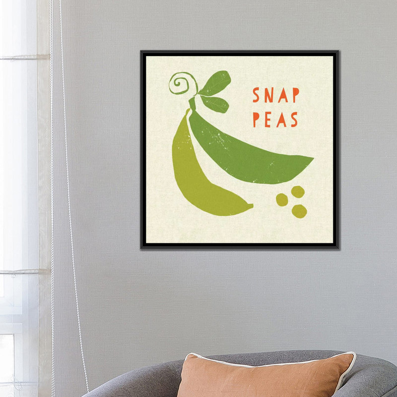 « summer legumes iii », impression sur toile tendue, H 18 po x l 18 po x P 1,5 po, Toile avec cadre noir, Pas de tapis