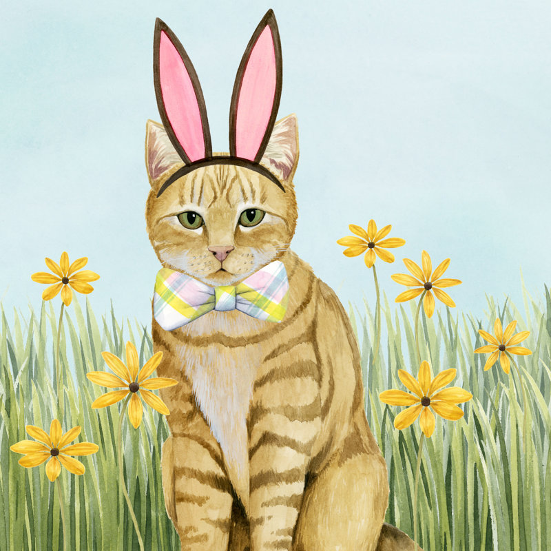 Easter Cats IV by Grace Popp - Wrapped Canvas Painting, 76cm H x 76cm W