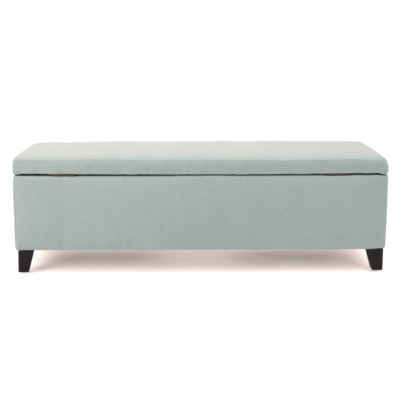 Schmit Fabric Upholstered Storage Bench, Light Gray, 16.25" H x 51.25" W x 17.50" D