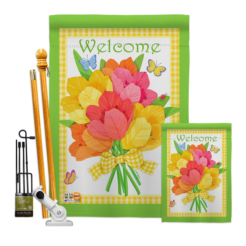 Double Sided 40'' H x 28'' W Polyester Flag Set