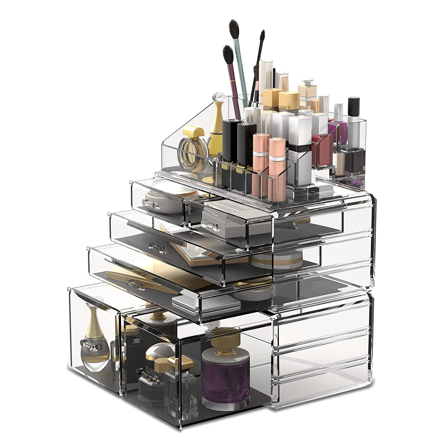 Hokku Designs Francesca Plastic 16 Compartment Makeup Organizer | Wayfair