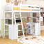 Lit mezzanine simple avec bureau et tiroirs de rangement