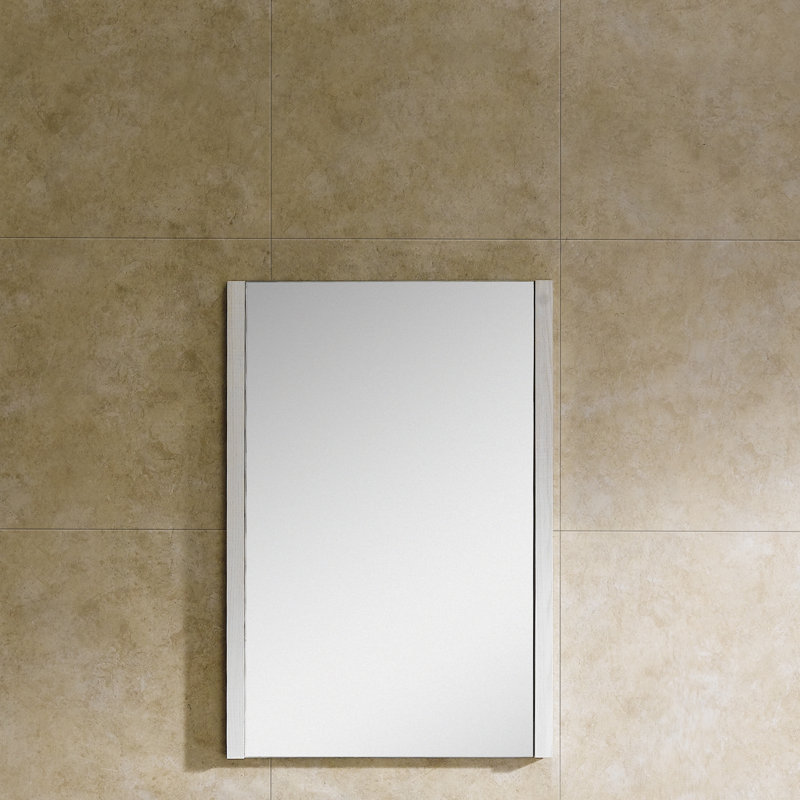 Kaleb Wood Rectangle Wall Mirror, Off-White Grain, 31.5" H x 21.63" W