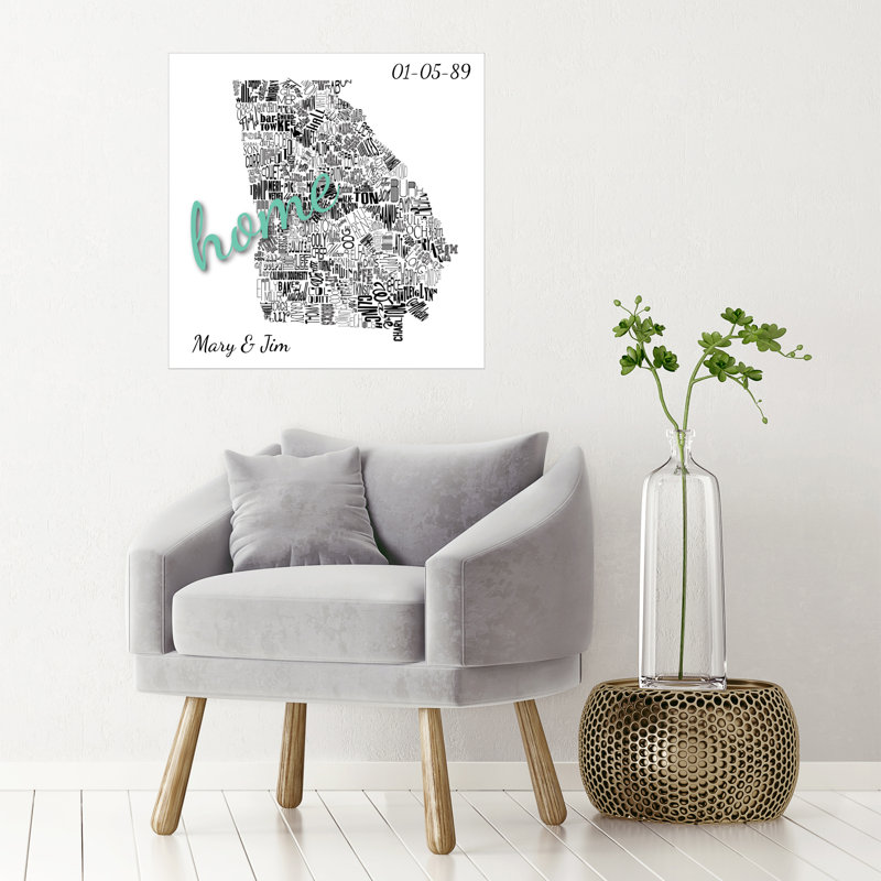 Décalcomanie murale personnalisée georgia home, H 30 po x l 30 po, Oui