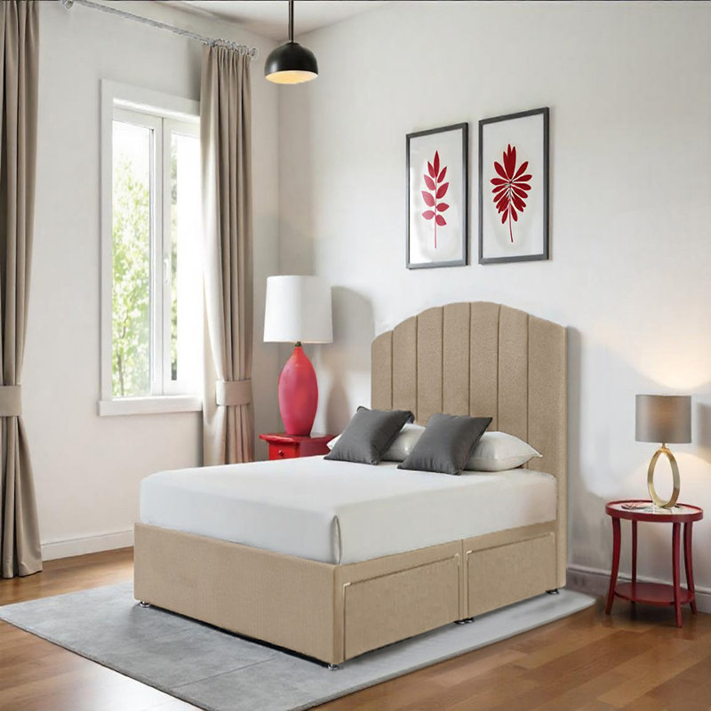 Upholstered Divan Bed with Mattress, Single (3')