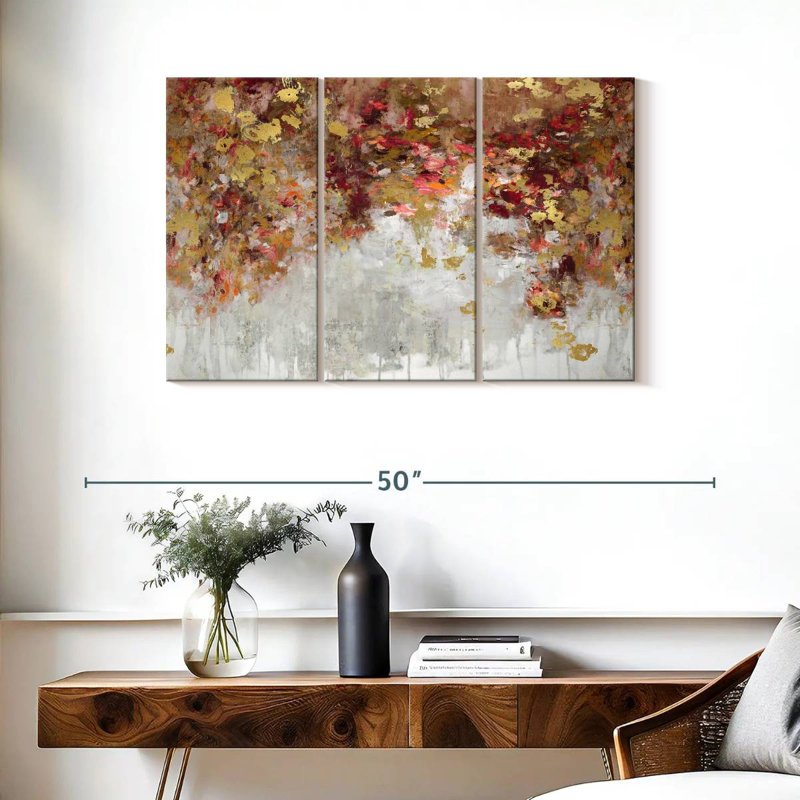 Avery Charmed Red And Gold, 24" H x 38" W