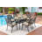 ?? ?????????? Outdoor Dining Set Cast Aluminum Retro Patio Dining Set For 6 Includes 59” Rectangular Table And 6 Chairs With Thicker Cushion And Umbrella Hole For Patio Deck Garden