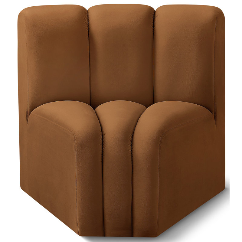 Holdina Velvet Side Chair, Saddle Brown Velvet