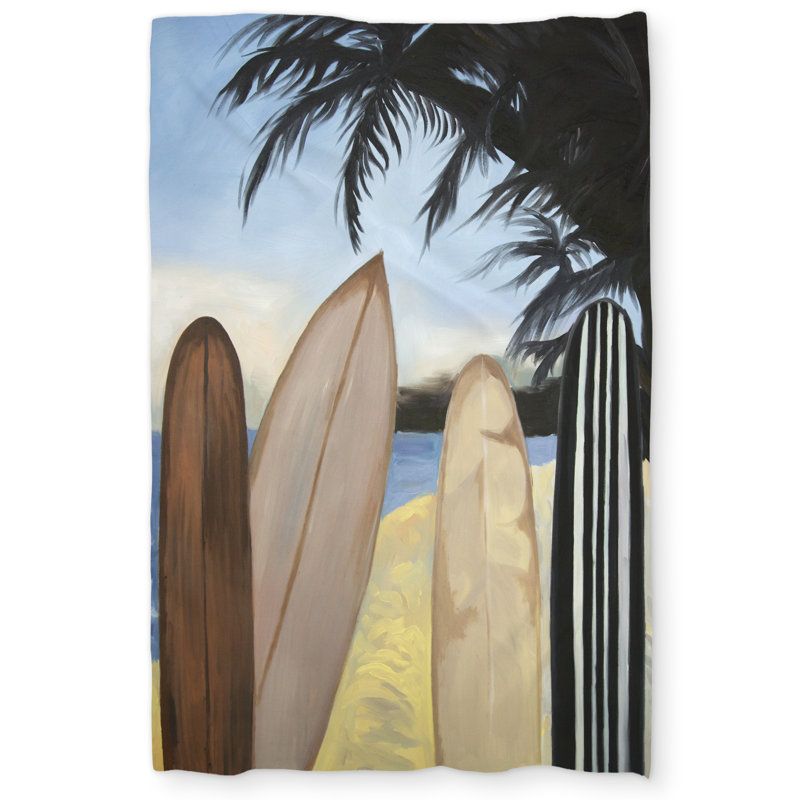 Surfboards Coastal Beige Duvet Cover | Home Decor Essentials, Twin Duvet Cover