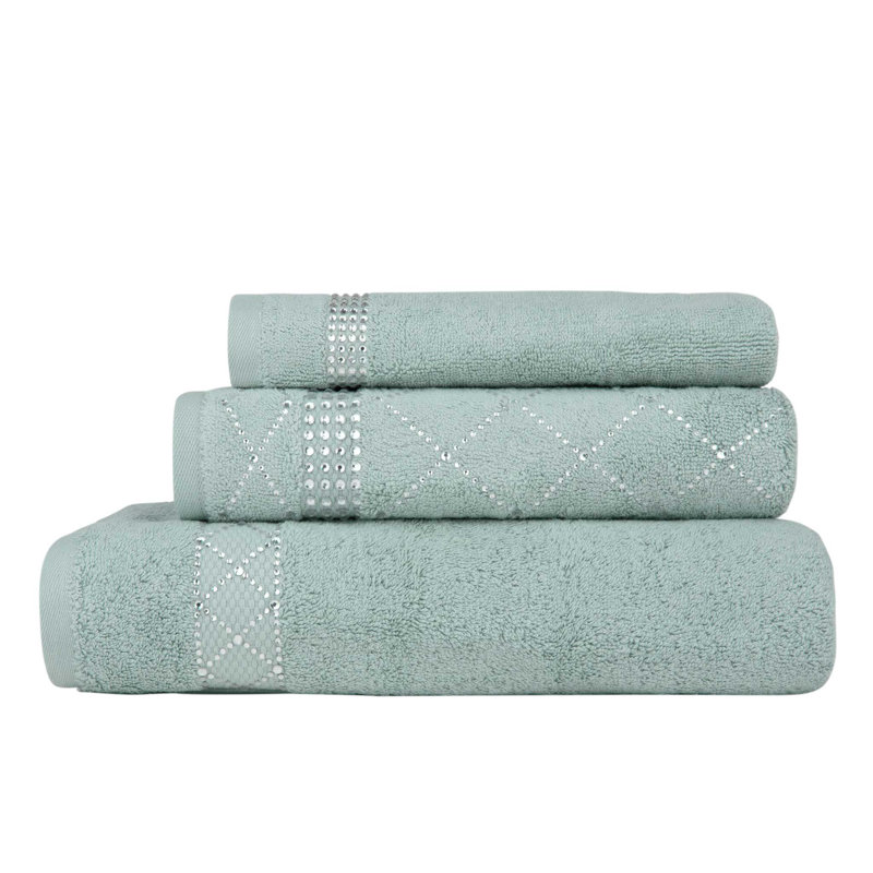 Atlas 3 Piece Towel Set, Aqua Blue