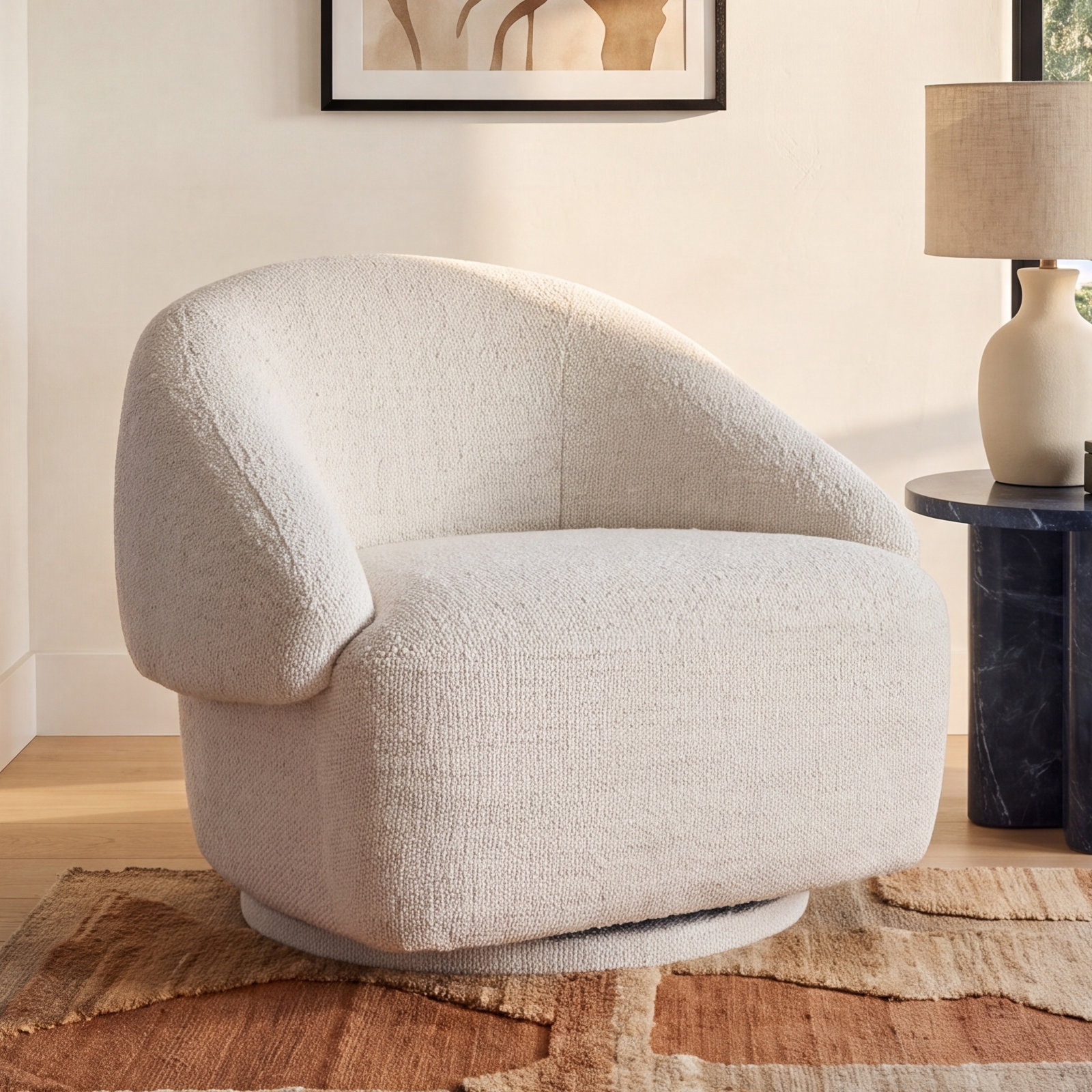 Swivel Barrel Chair