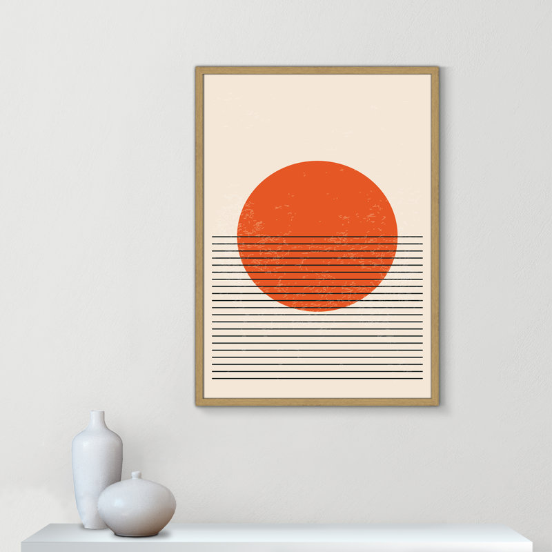 «Bright Minimal Series # 2» par Stanley, L 25,5 po x H 35,5 po, Grain de bois naturel, Impression encadrée