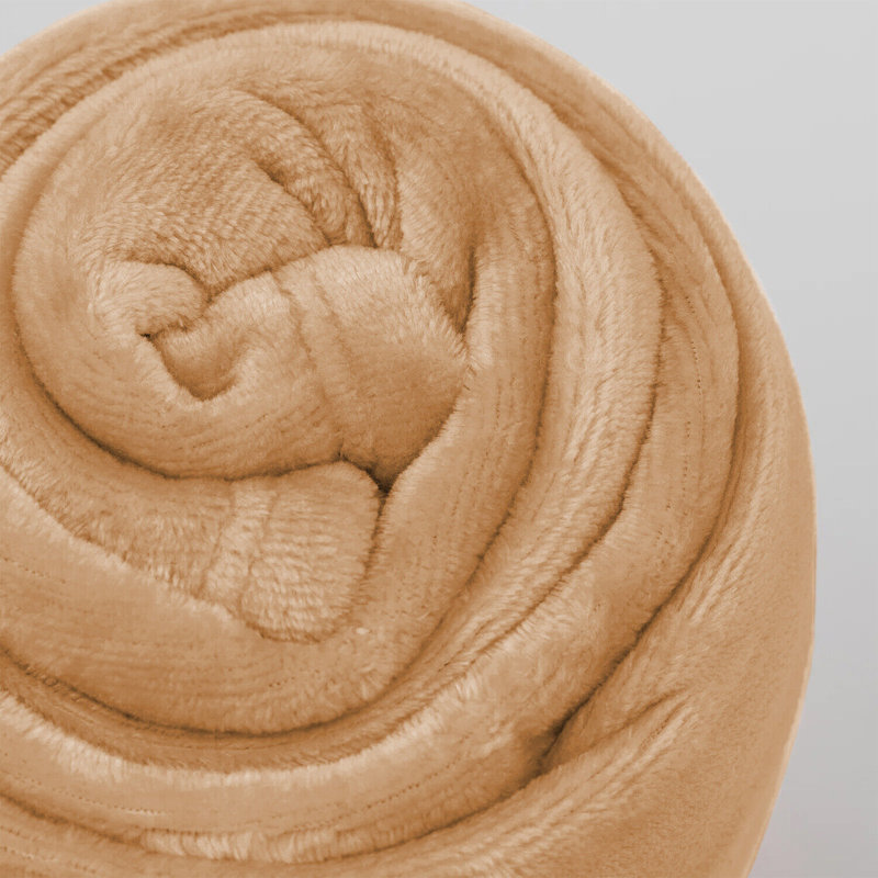 Carsonhill Reversible Mink Faux Fur Plush Fleece Throw/ Blanket, W200 x L240cm, Camel