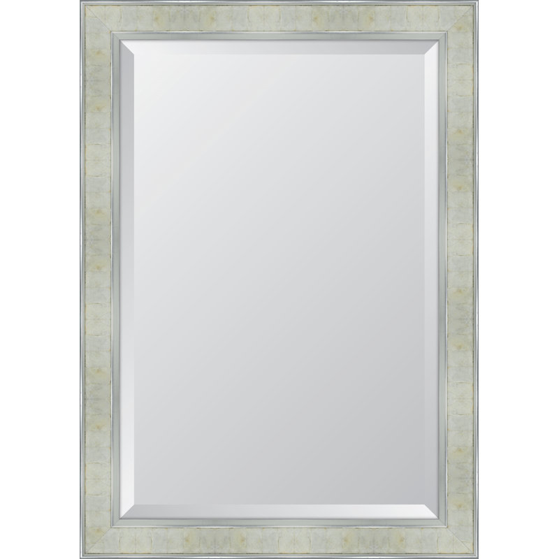 Miroir mural, H 42 po x l 30 po, Argent