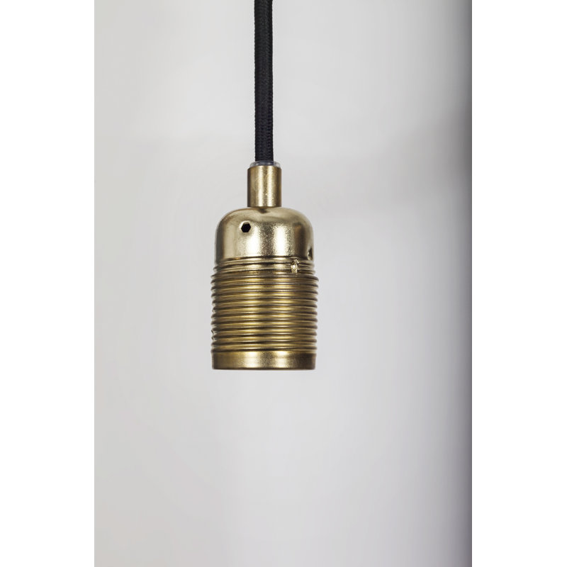 E27 Pendant Brass / Black Cable, Brass/Black