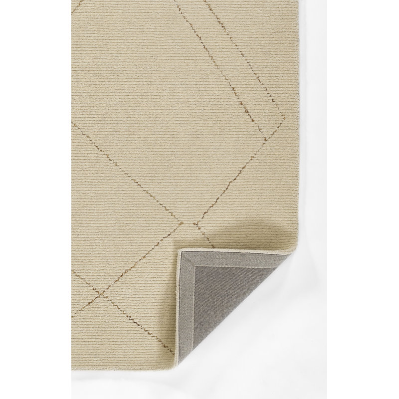 Ivory Hand-Tufted Wool Rectangular Rug 2' x 4'