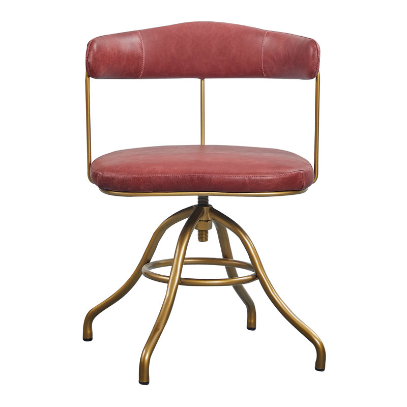 Chaise de bureau pivotante en cuir véritable Avante, Rouge