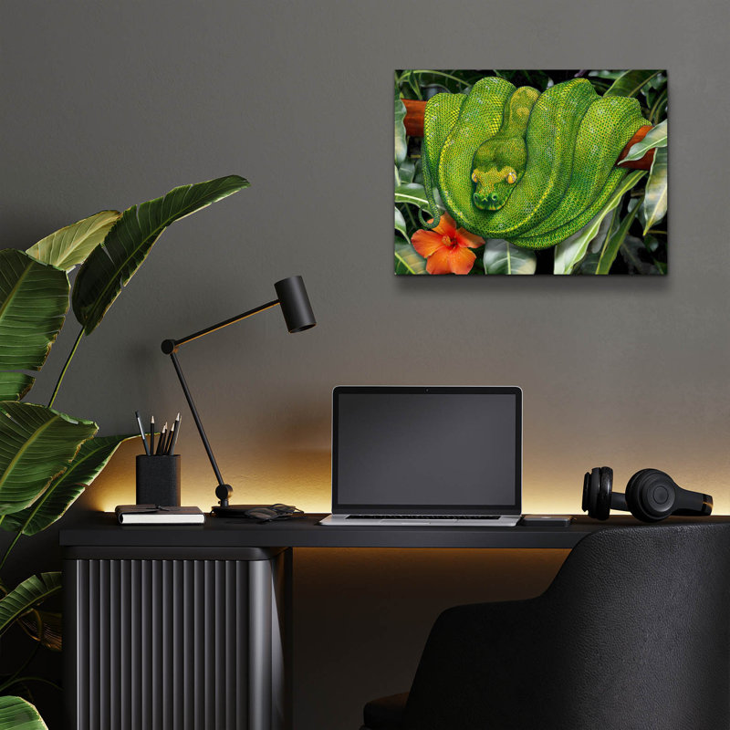  «Tree Python» par Tim Jeffs, art mural en verre acrylique, 16 po x 12 po