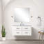 Meuble-lavabo simple blanc l 36 po x P 22 po avec plateau en marbre de culture