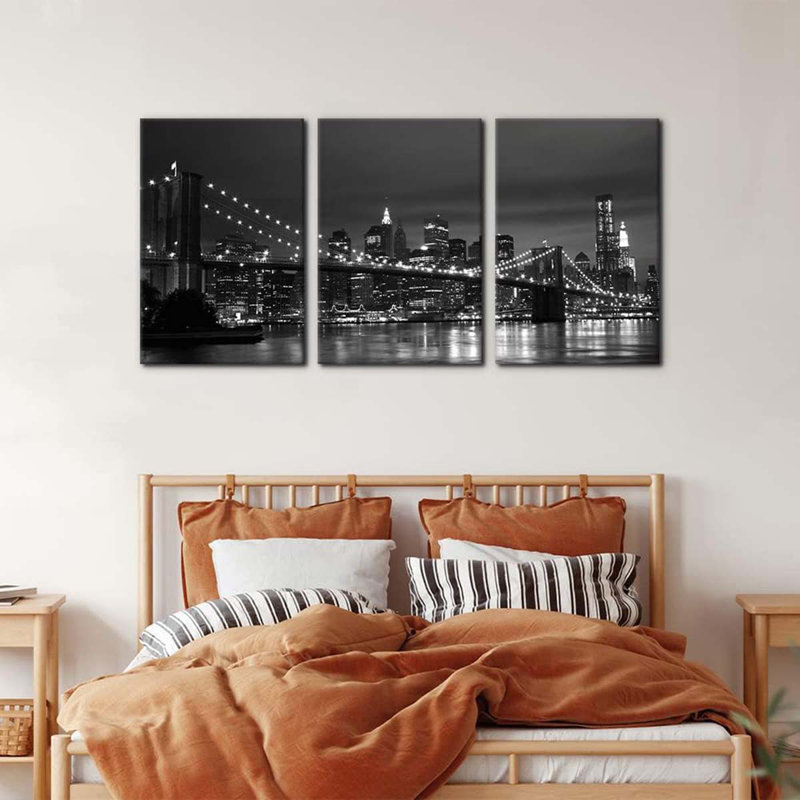 3 Piece Wrapped Canvas Print, 60 cm H x 120 cm W