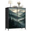  Commode 8 tiroirs Mountain Forest Landscape Pine Trees Mist